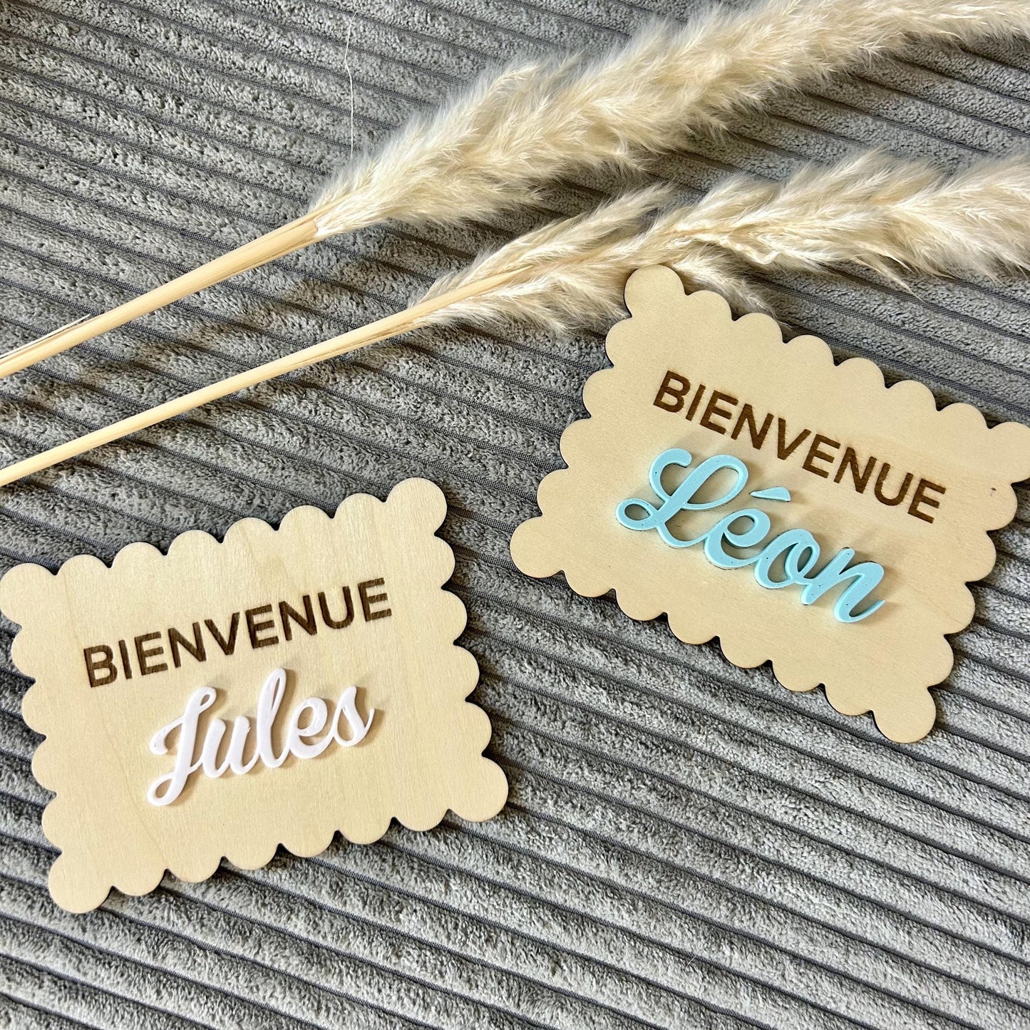 carte biscuit annonce naissance personnalisée prénom en bois plaque bienvenue bébé est né annonce du prénom