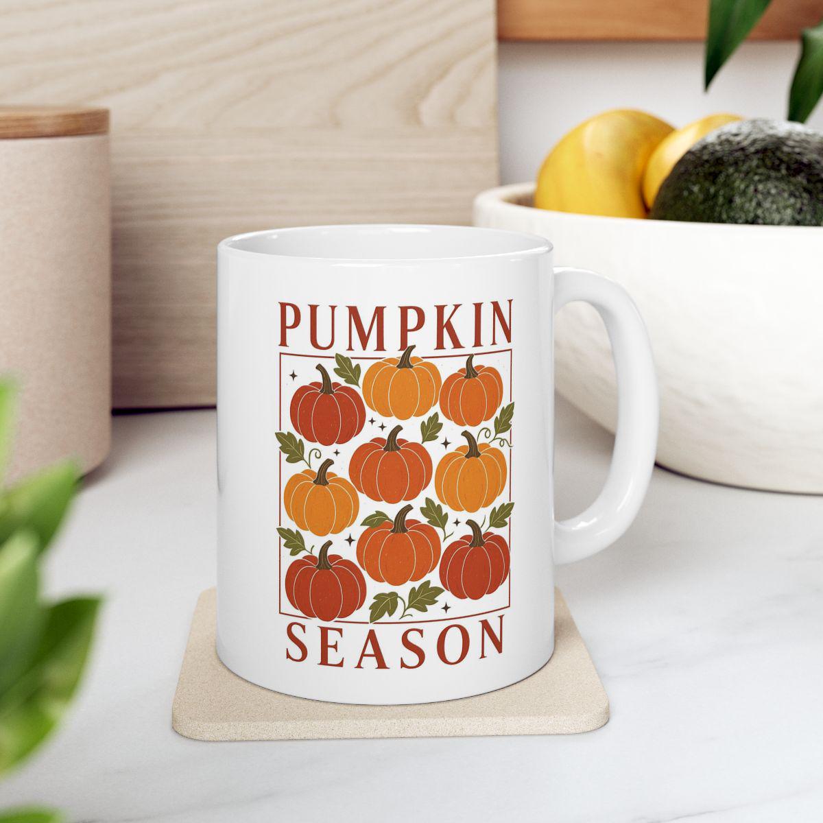 Tasse automne en céramique tasse halloween – Illustration citrouilles pumpkin Season tasse avec illustration de citrouilles mignonne nature
