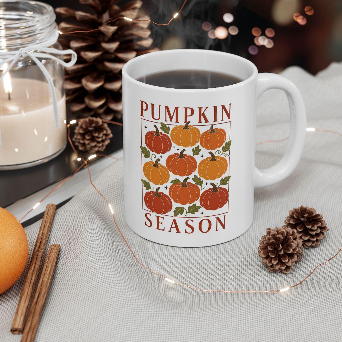 Tasse automne en céramique tasse halloween – Illustration citrouilles pumpkin Season tasse avec illustration de citrouilles mignonne nature