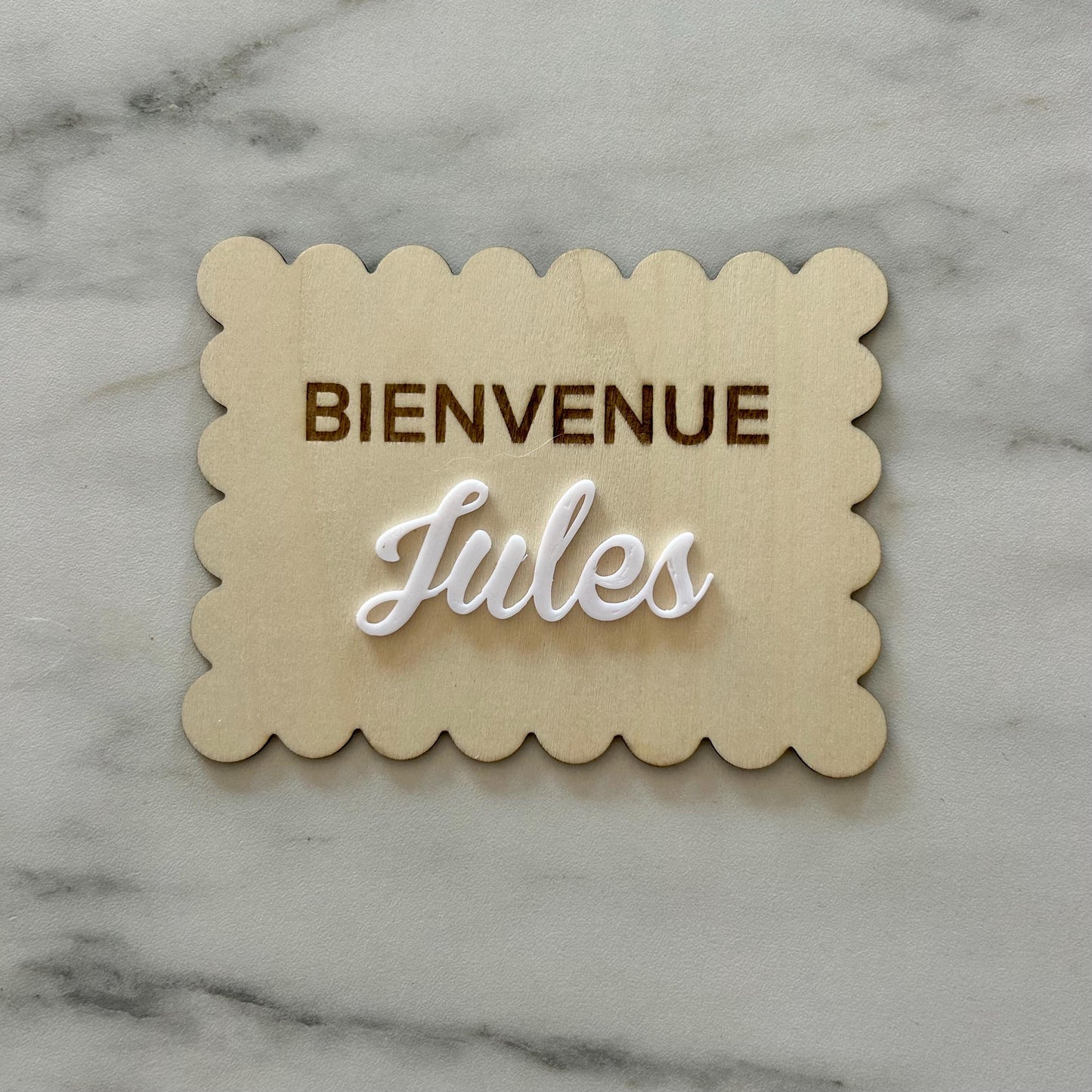 carte biscuit annonce naissance personnalisée prénom en bois plaque bienvenue bébé est né annonce du prénom