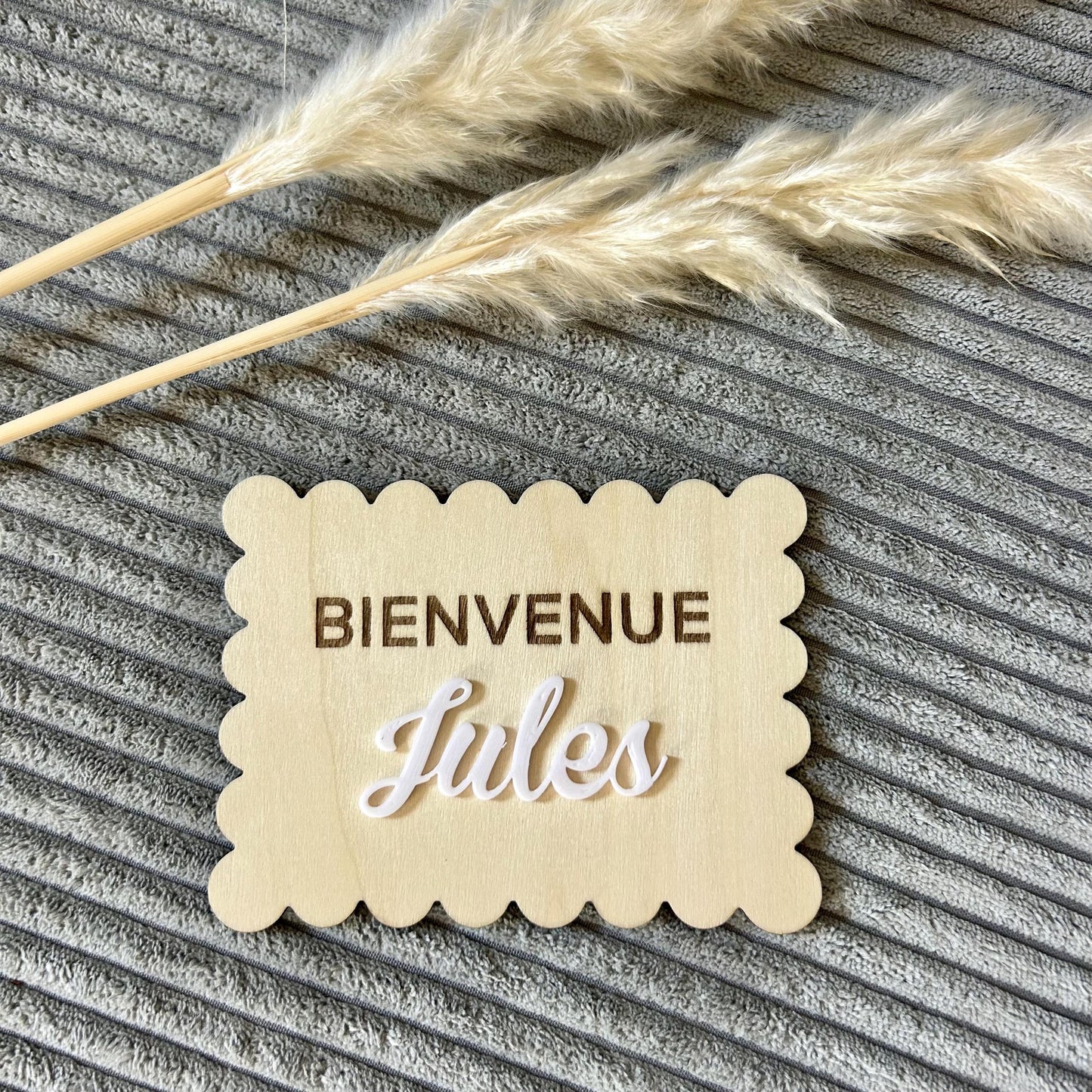 carte biscuit annonce naissance personnalisée prénom en bois plaque bienvenue bébé est né annonce du prénom
