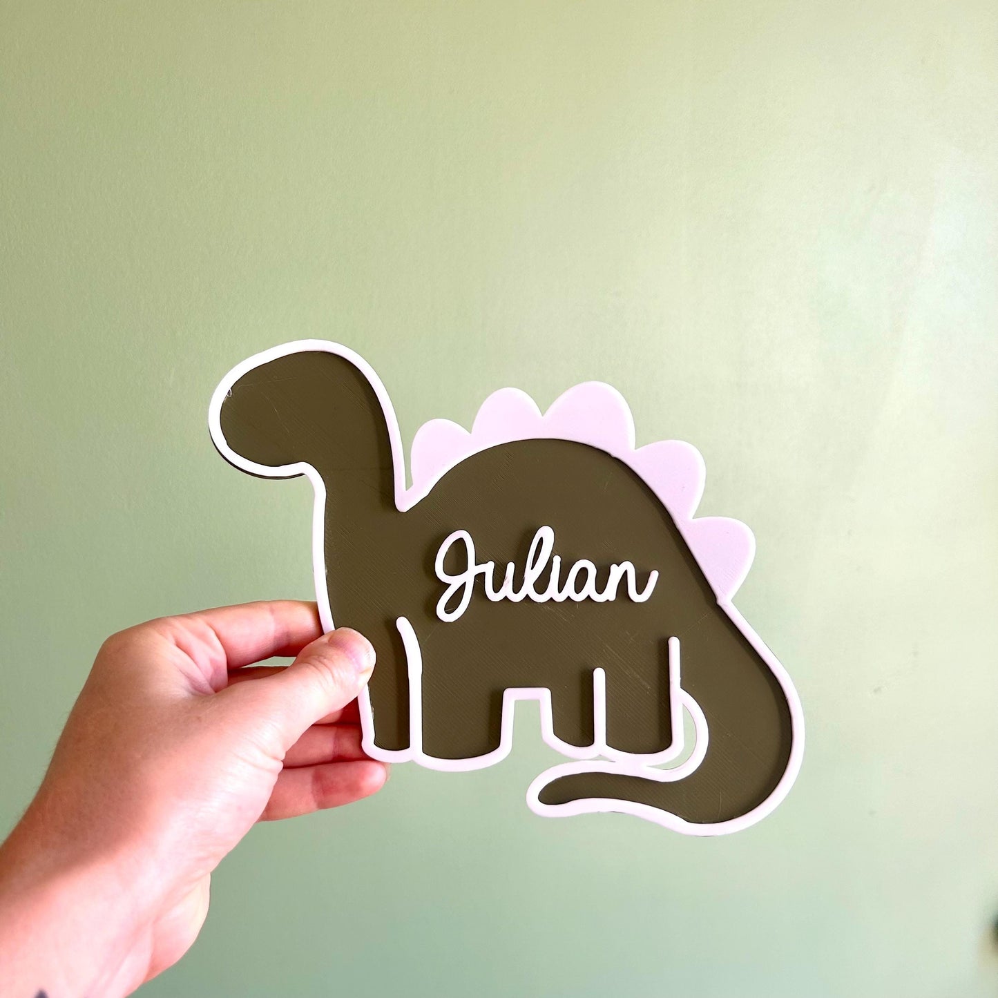Plaque murale dinosaure personnalisée avec prénom – Décoration chambre bébé – Cadeau naissance, baptême