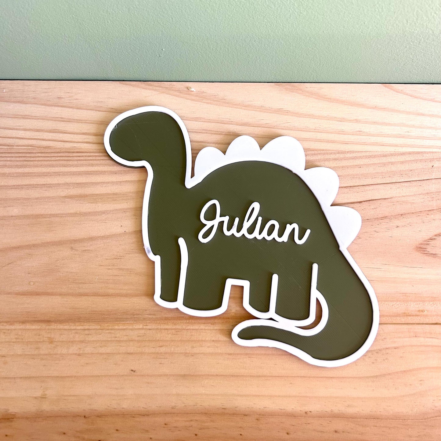 Plaque murale dinosaure personnalisée avec prénom – Décoration chambre bébé – Cadeau naissance, baptême