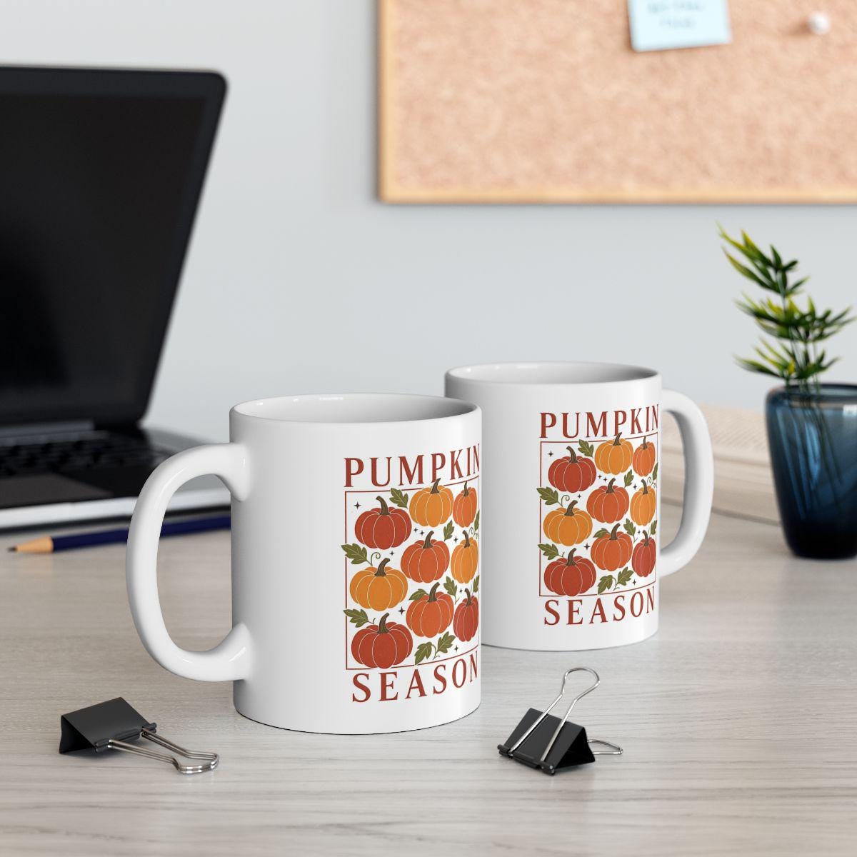 Tasse automne en céramique tasse halloween – Illustration citrouilles pumpkin Season tasse avec illustration de citrouilles mignonne nature