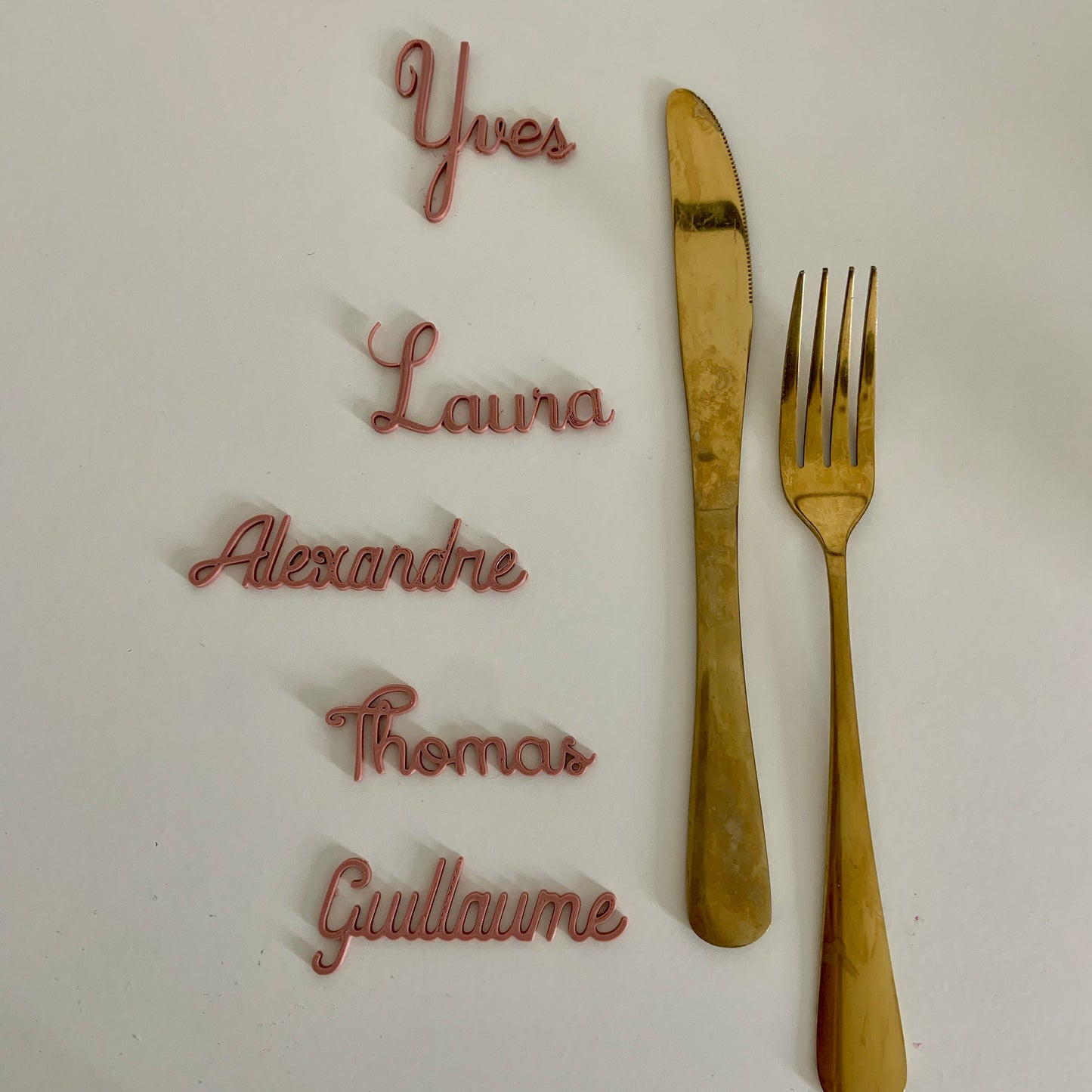Marque-place personnalisé – Identificateur de prénom pour décoration de table
