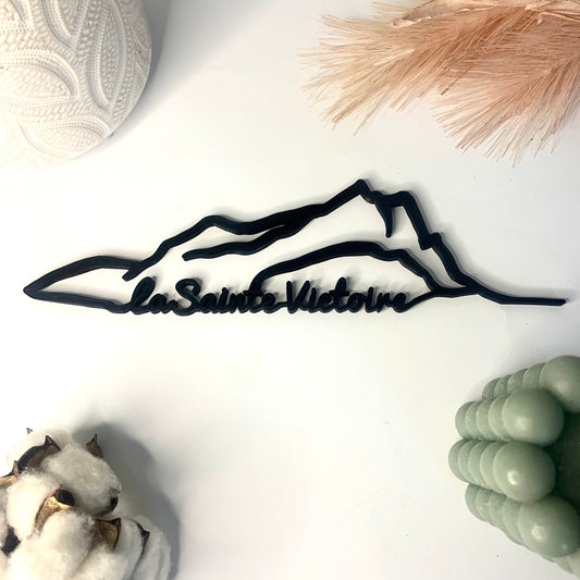 Décoration Murale Fil Noir Montagne Sainte-Victoire - Art Minimaliste Aix-en-Provence