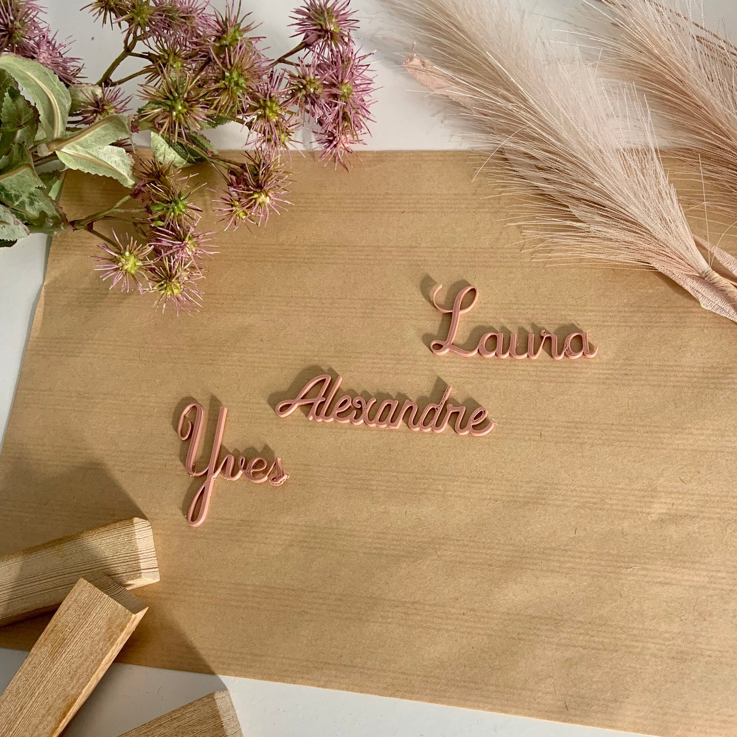 Marque-place personnalisé – Identificateur de prénom pour décoration de table