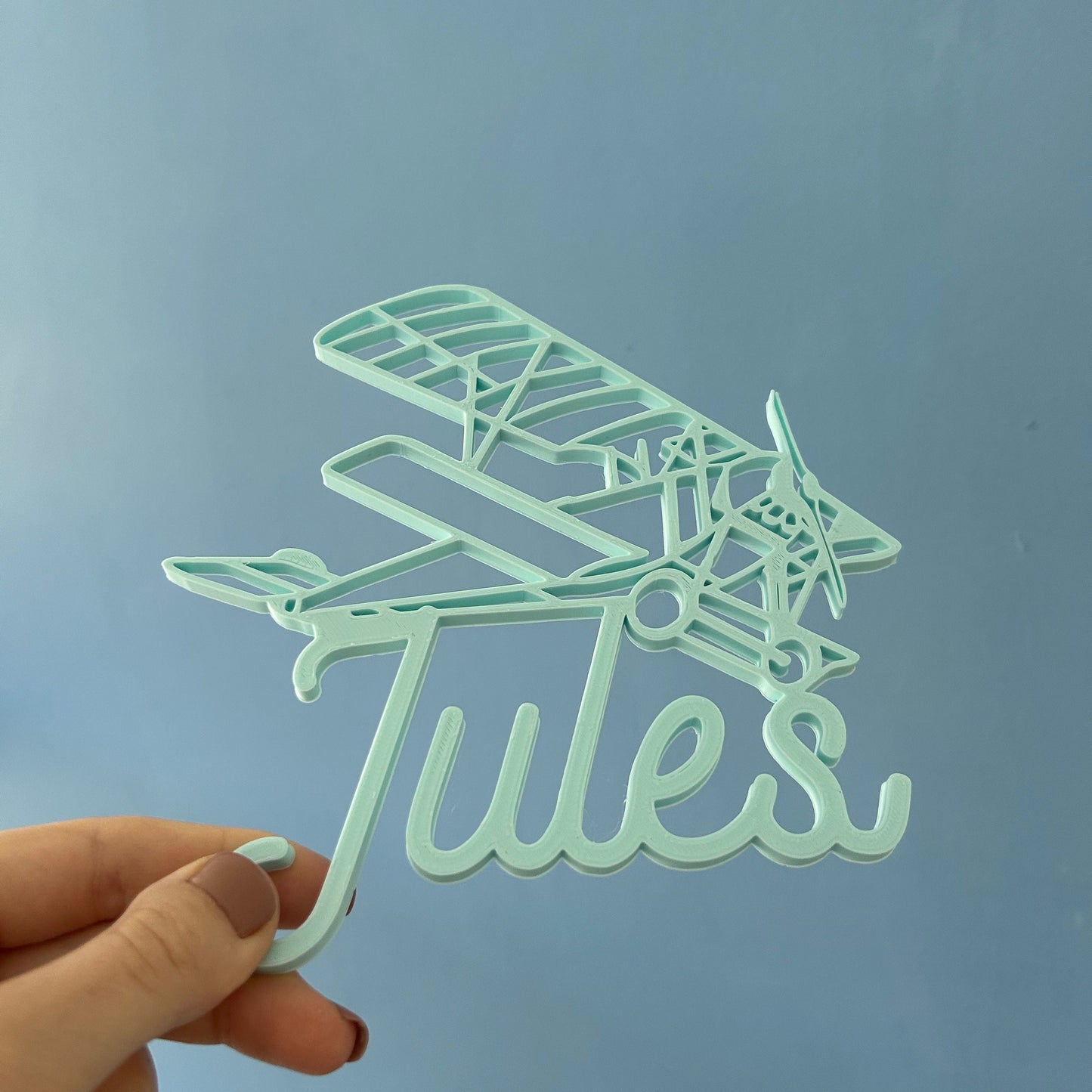 Décoration Murale Avion Vintage Personnalisable pour Chambre Bébé – Prénom en 3D