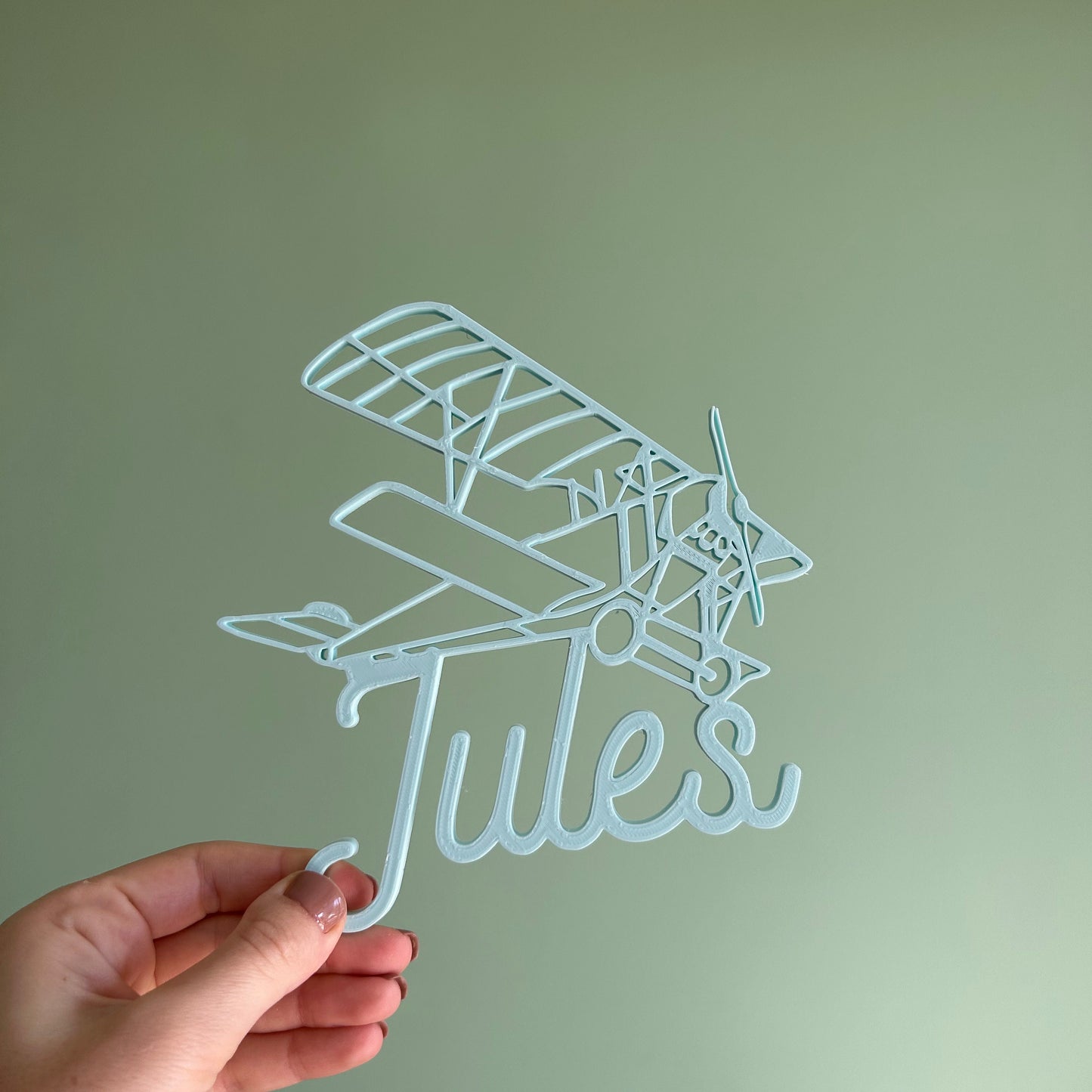Décoration Murale Avion Vintage Personnalisable pour Chambre Bébé – Prénom en 3D