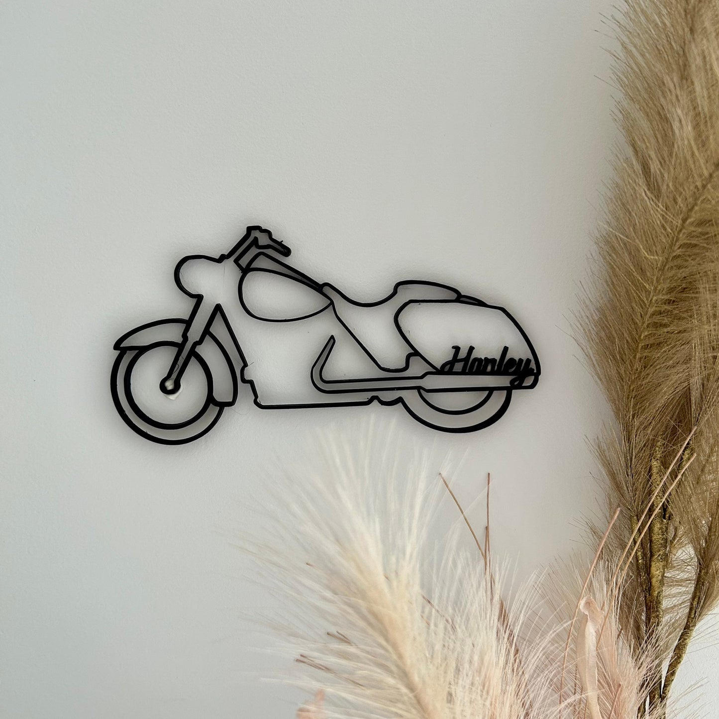 Décoration murale Harley personnalisée – Moto filaire noire moderne