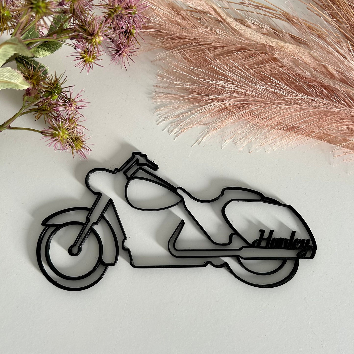 Décoration murale Harley personnalisée – Moto filaire noire moderne