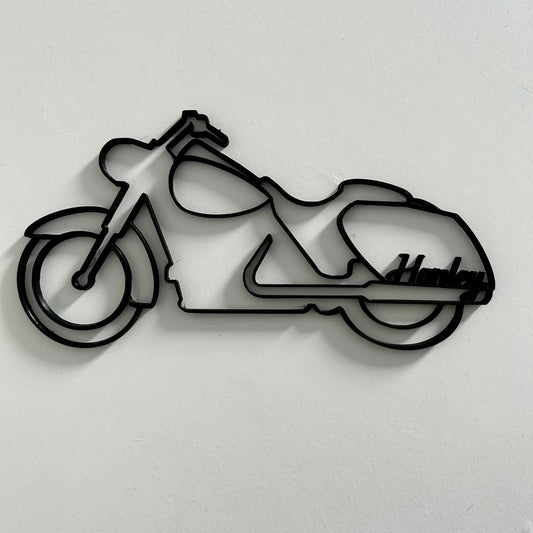 Décoration murale Harley personnalisée – Moto filaire noire moderne