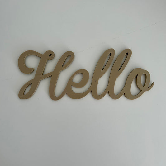 Mot "Hello" en Relief Personnalisé – Décoration Murale Accueillante