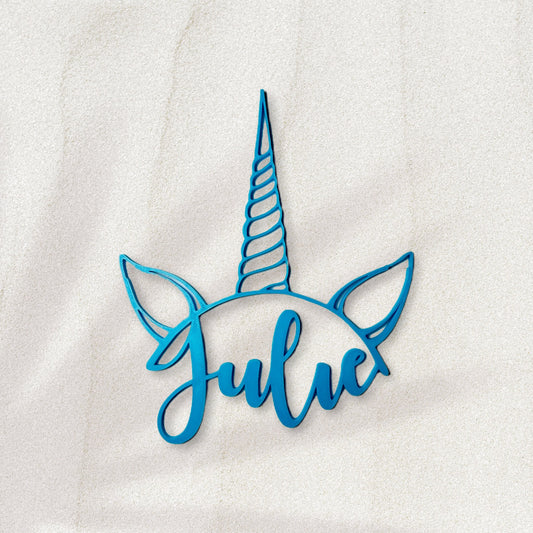 Décoration murale licorne personnalisable pour enfant – À accrocher sur porte ou mur de chambre