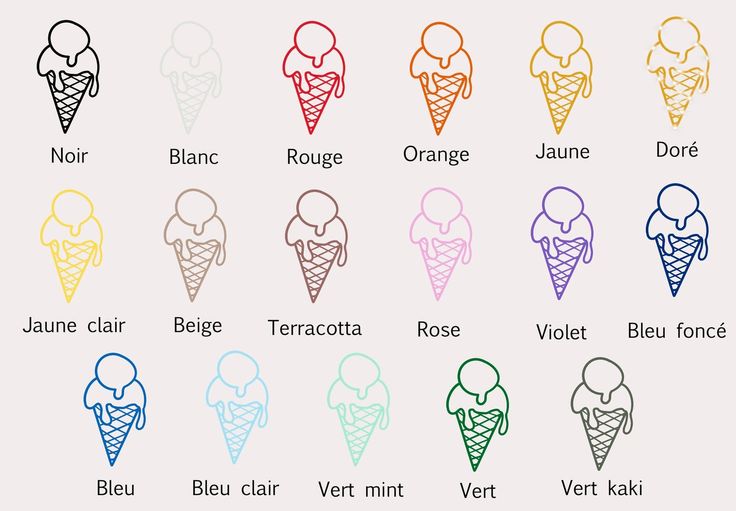 Cornet de glace personnalisé – Décoration murale pour chambre bébé avec prénom ou mot à accrocher