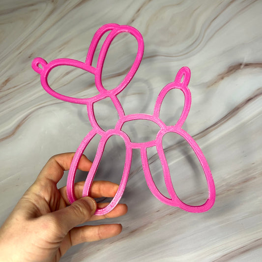 Chien Ballon Personnalisable – Décoration Murale Moderne ou Plaque de Porte avec Prénom