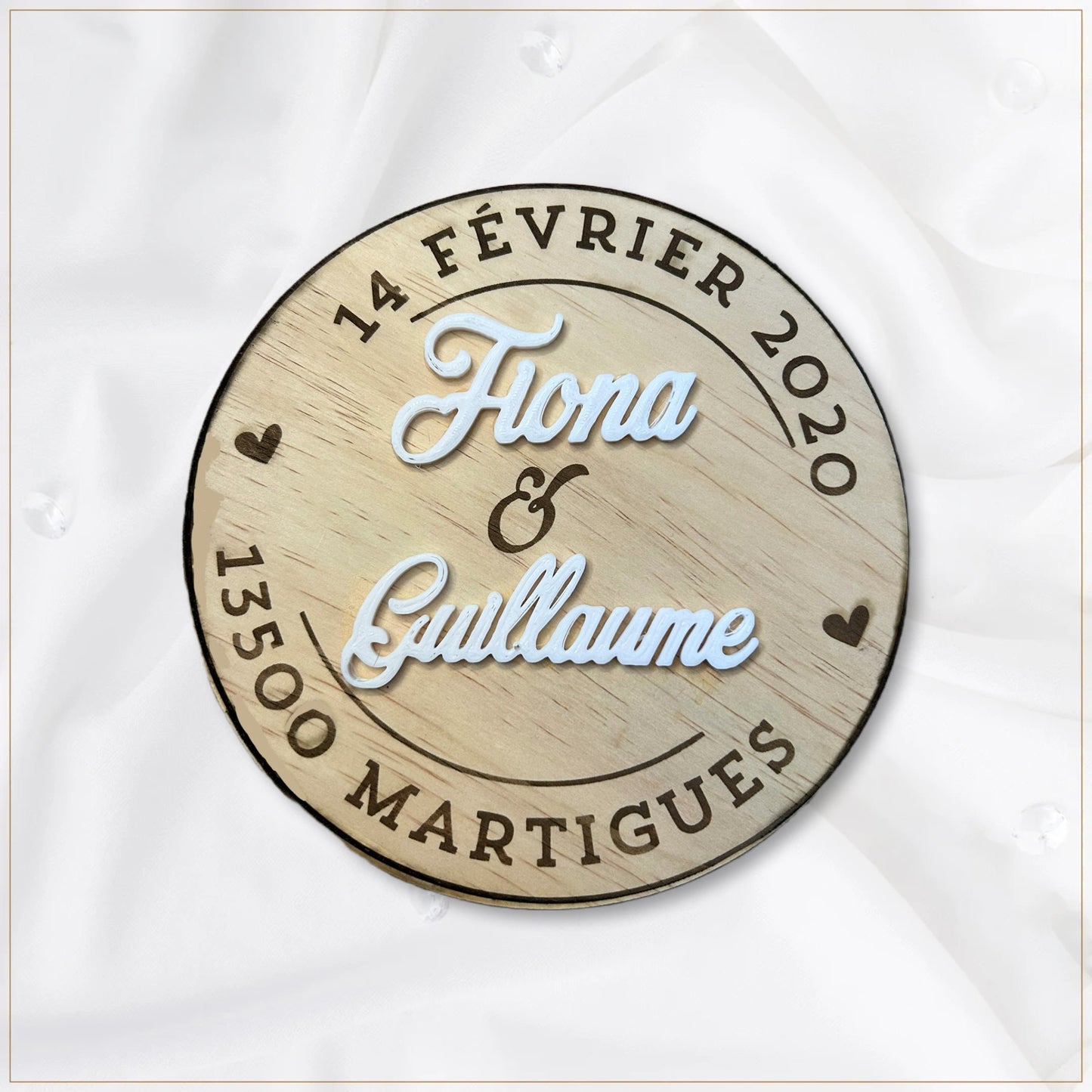 Idée cadeau romantique pour amoureux – Enseigne murale en bois personnalisée, symbole d’amour