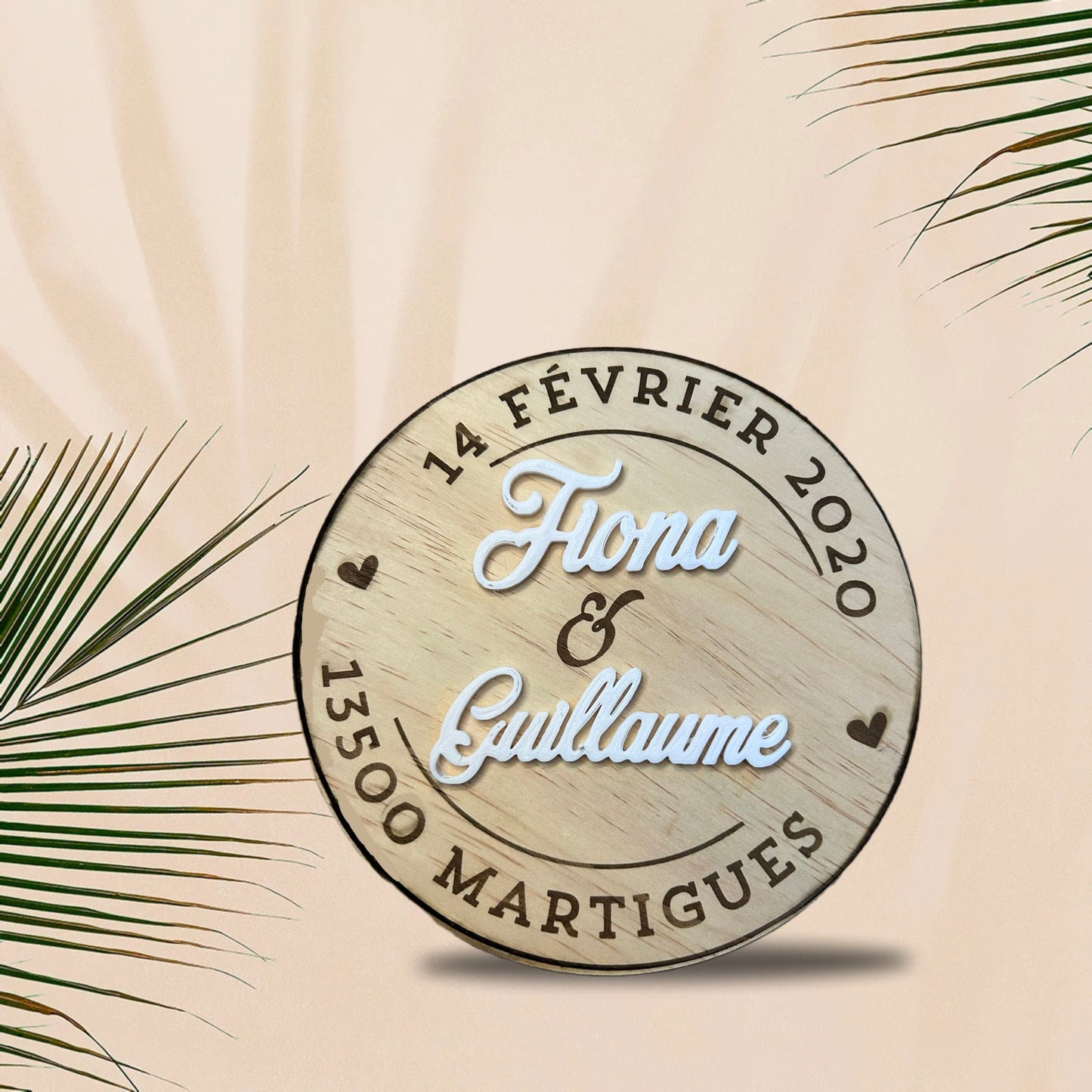 Idée cadeau romantique pour amoureux – Enseigne murale en bois personnalisée, symbole d’amour