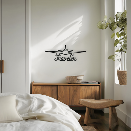 Décoration murale avion moderne « traveler » pour intérieur objet décoratif