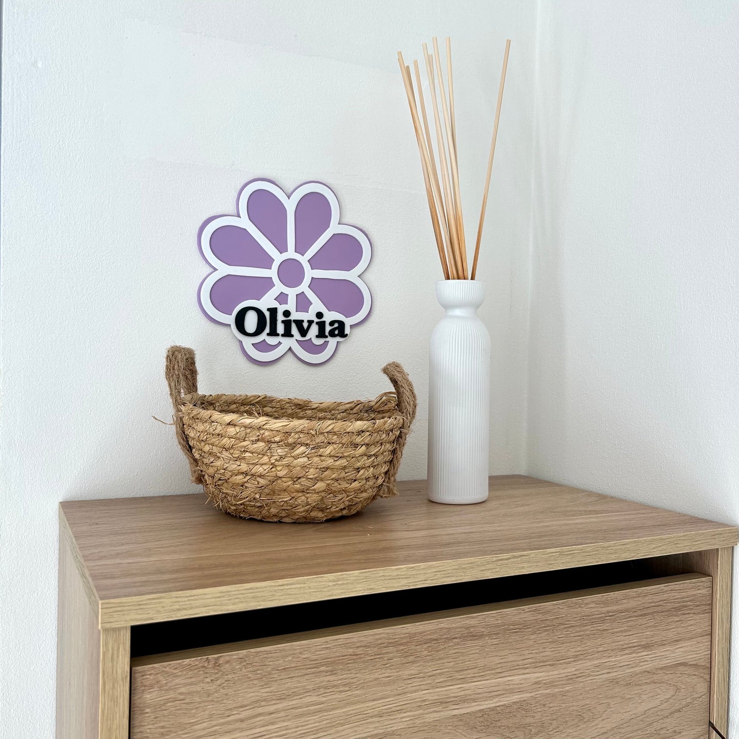 Fleur personnalisable prénom pour déco enseigne de porte pour chambre enfant ou décoration murale