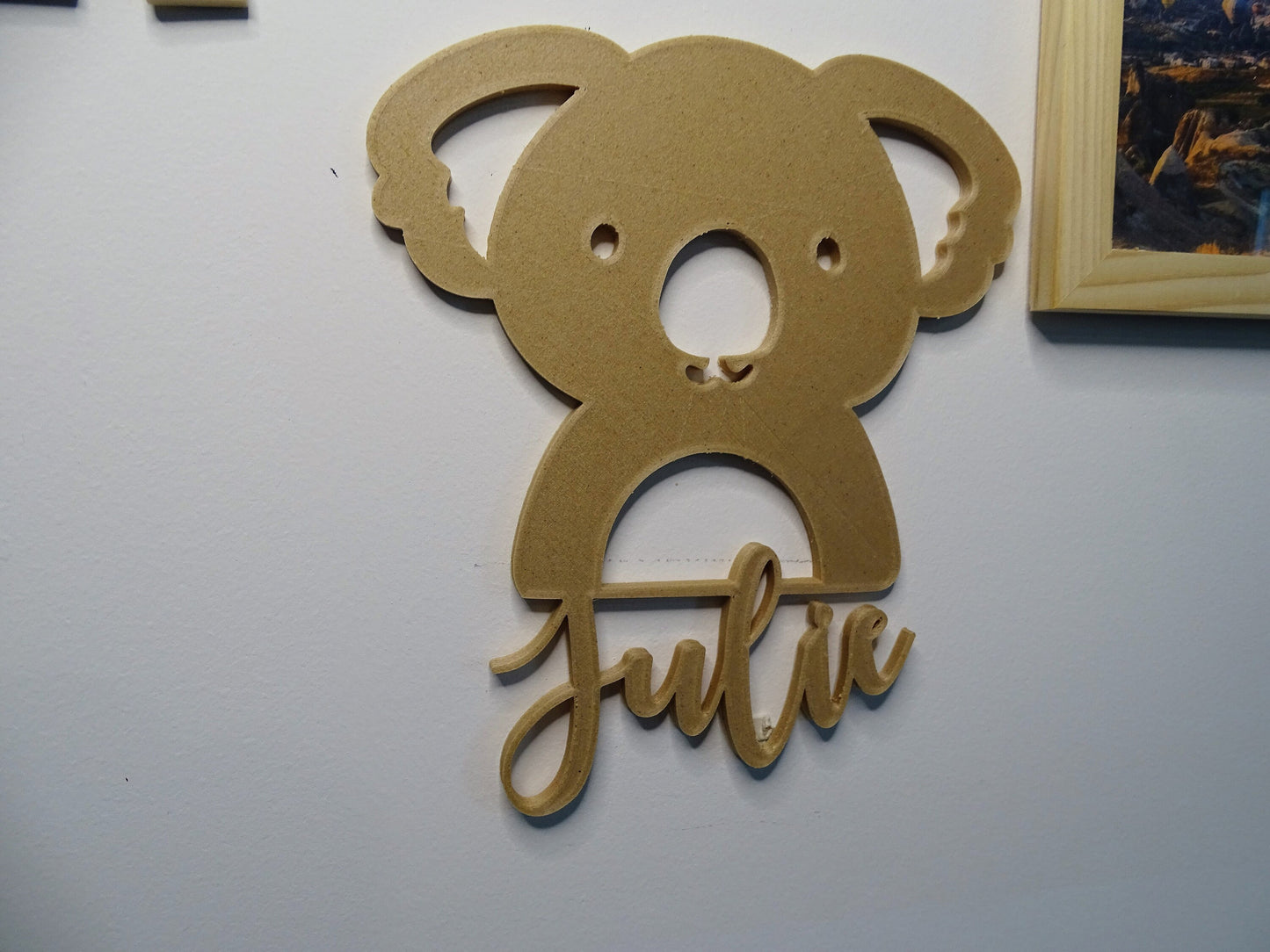 Prénom porte chambre bébé Koala pour décoration chambre enfant plaque avec prénom pour idée cadeau style animaux cadeau bebe personnalisable