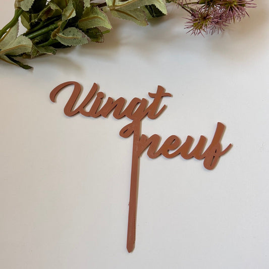 Cake Topper Personnalisé – Chiffres d’Âge pour Gâteau d’Anniversaire Adulte Enfant