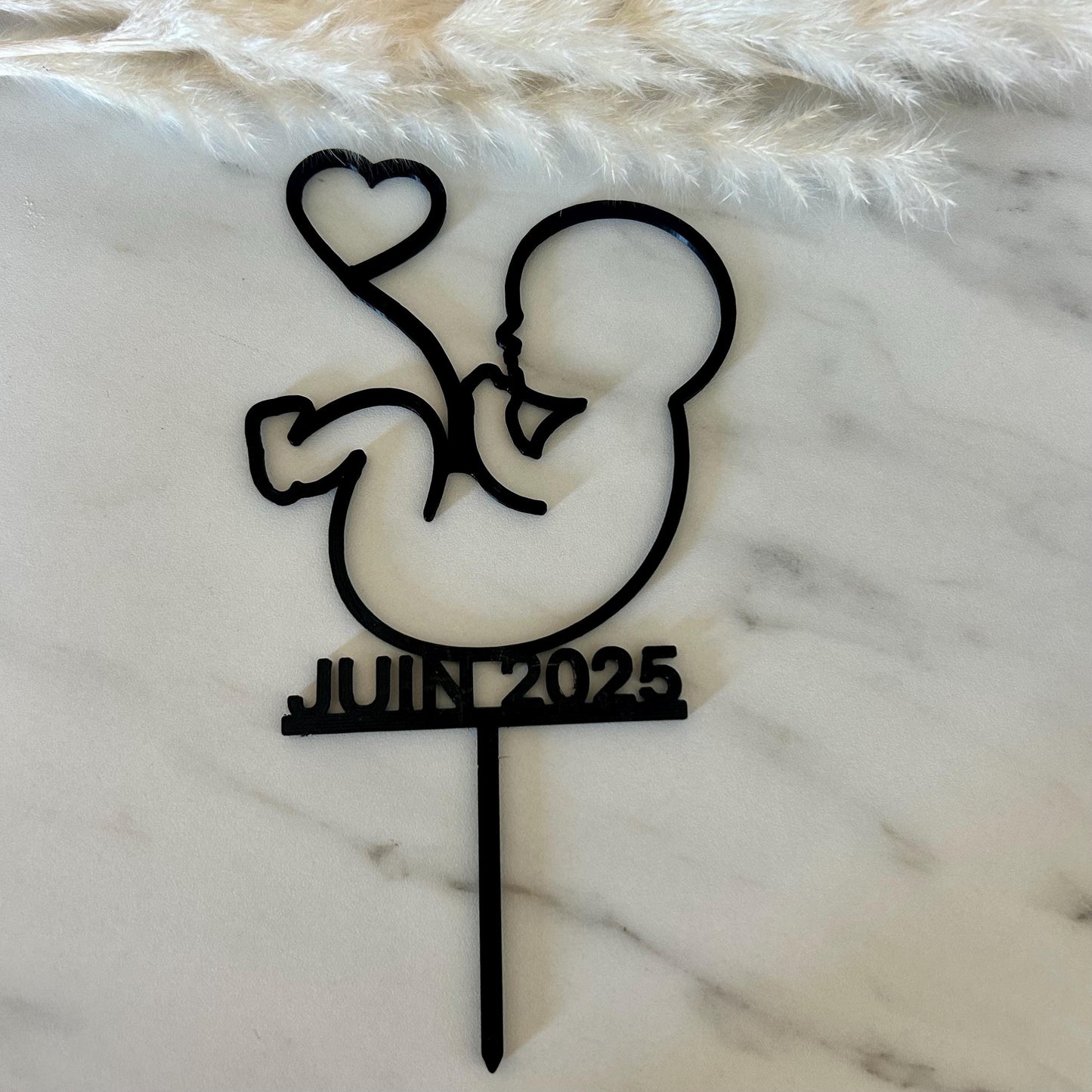 Cake topper personnalisé avec chiffres en écriture âge d’anniversaire décoration de gâteau anniversaire adulte