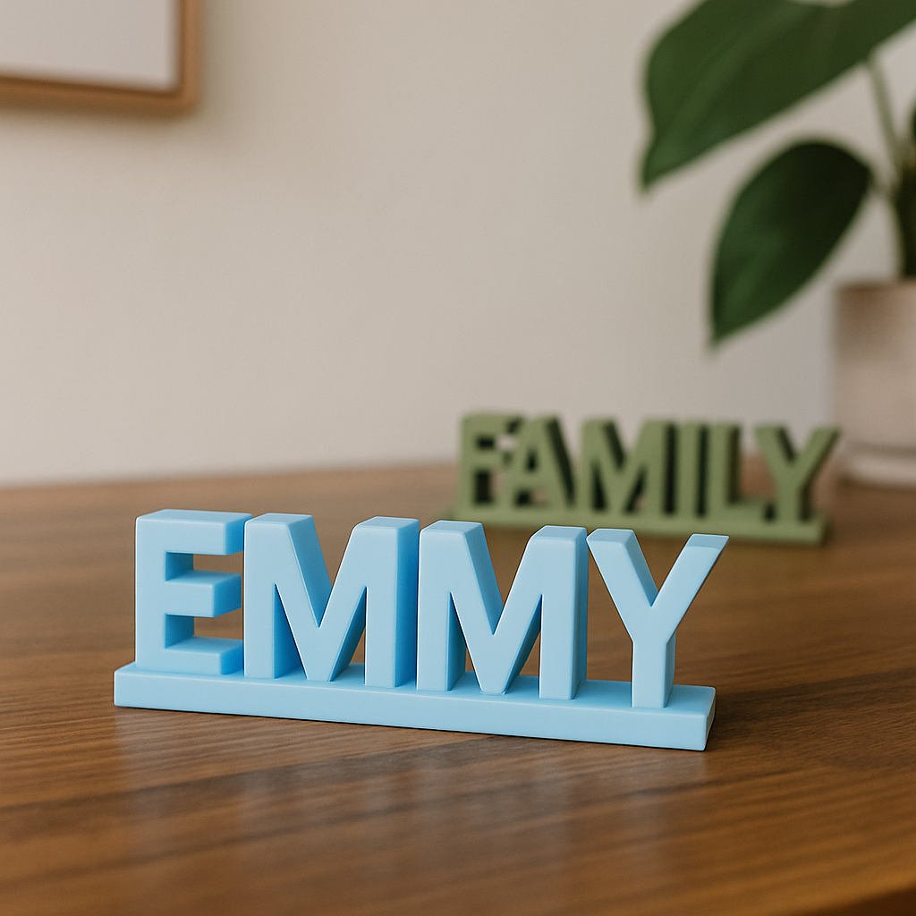 enseigne personnalisé avec prénom ou mot autoportant mot en 3D à poser sur un bureau ou en décoration - cadeau personnalisé original