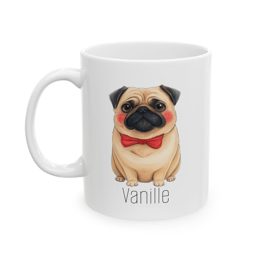 tasse carlin à personnaliser cadeau pug pour les dog mom texte personnalisé tasse