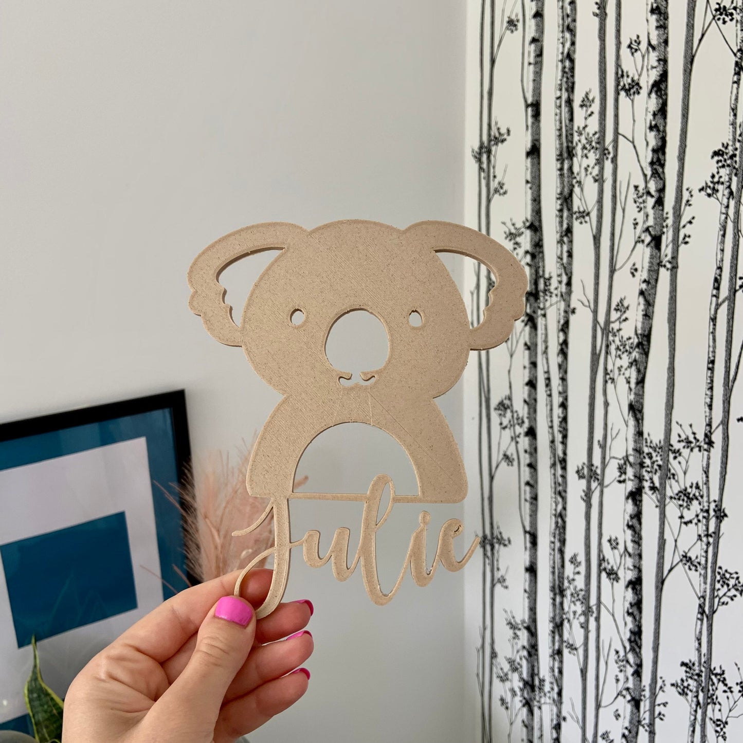 Prénom porte chambre bébé Koala pour décoration chambre enfant plaque avec prénom pour idée cadeau style animaux cadeau bebe personnalisable