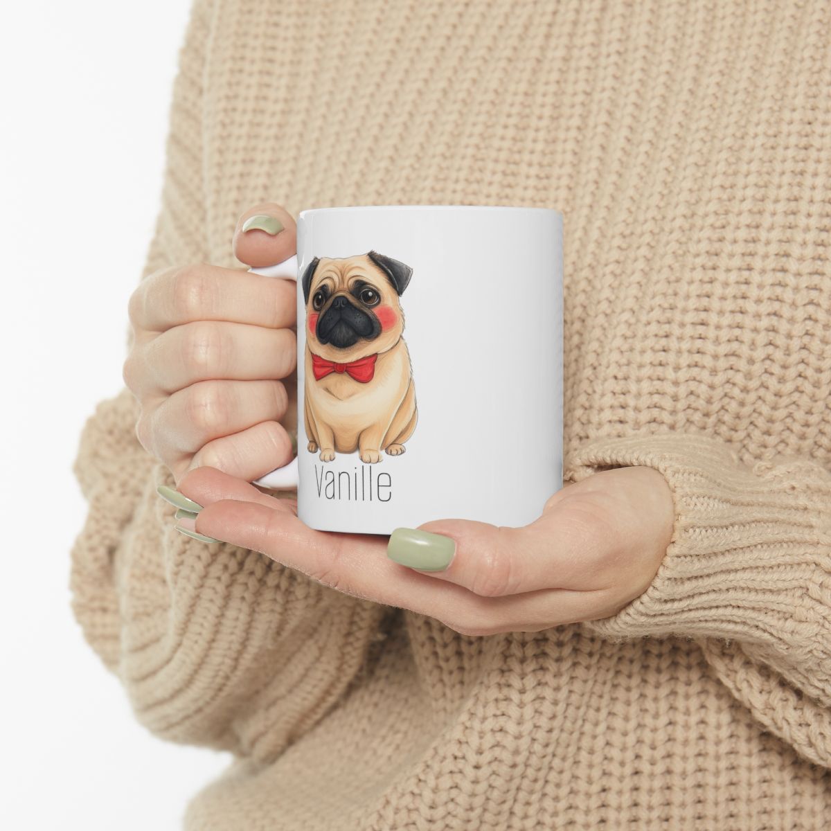 tasse carlin à personnaliser cadeau pug pour les dog mom texte personnalisé tasse