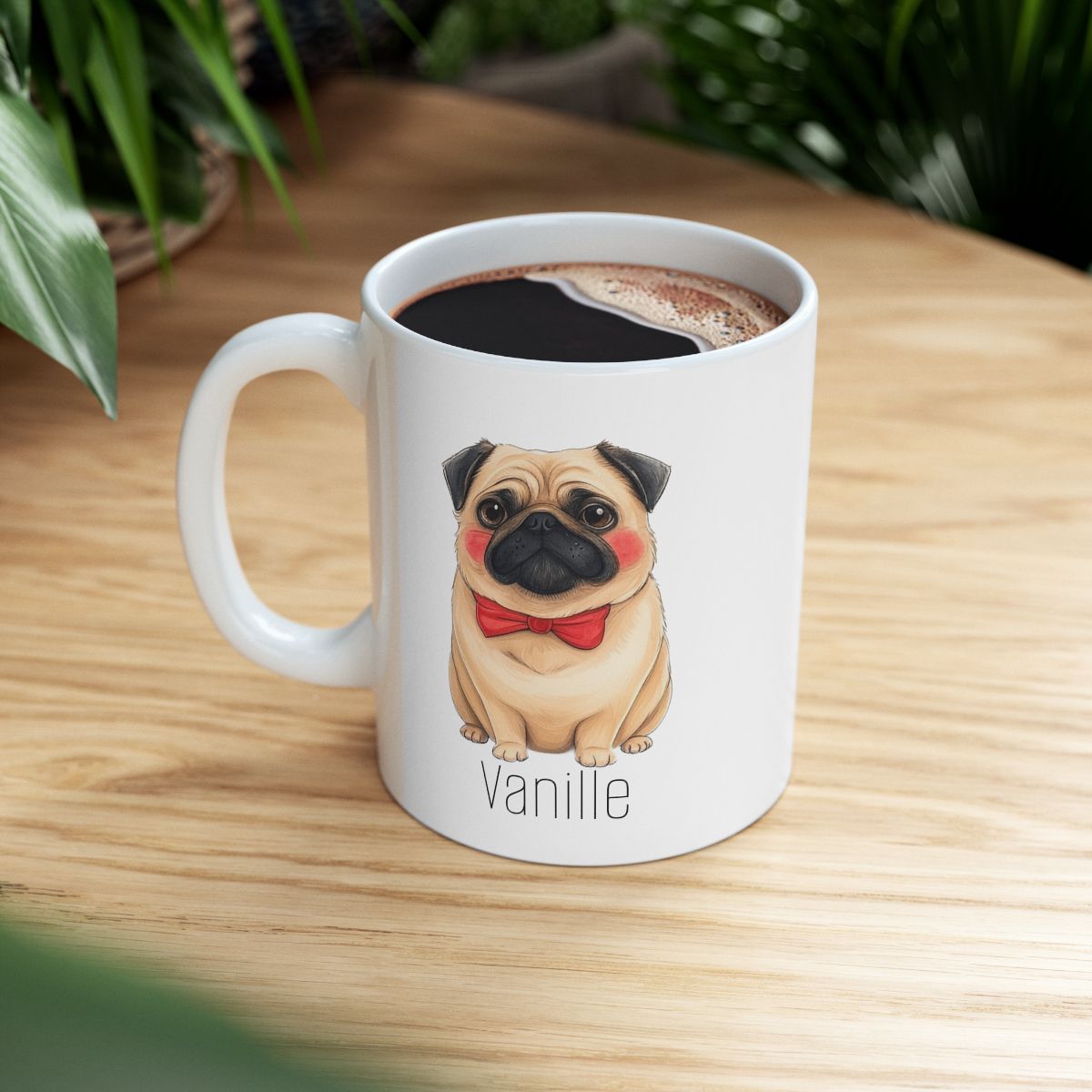 tasse carlin à personnaliser cadeau pug pour les dog mom texte personnalisé tasse