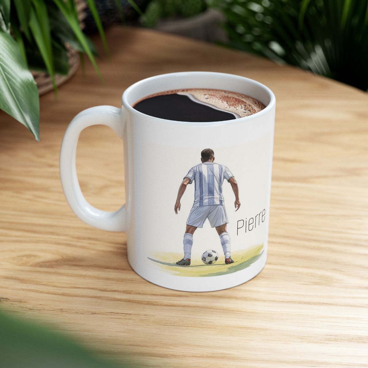 mug tasse à personnaliser football avec prénom cadeau unique footballer pour collègue famille ou amie