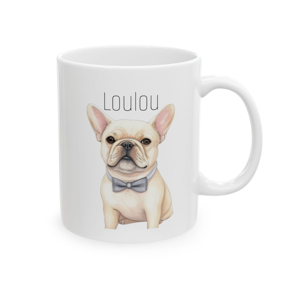 tasse bouledogue français à personnaliser cadeau bouledogue pour les dog mom texte personnalisé