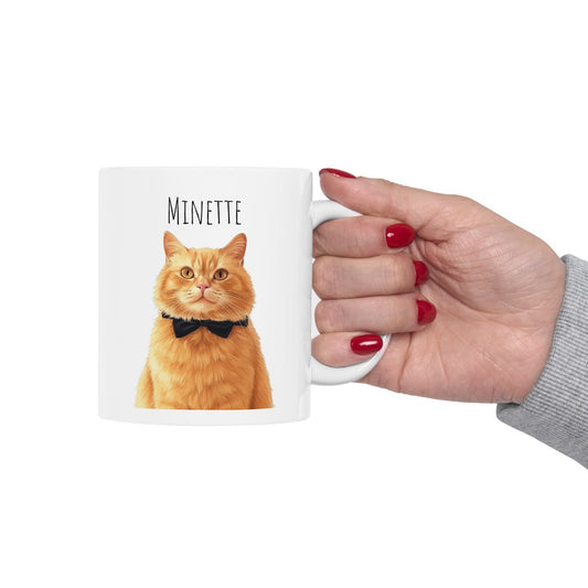 tasse chat roux à personnaliser cadeau chat pour les cat mom texte personnalisé tasse