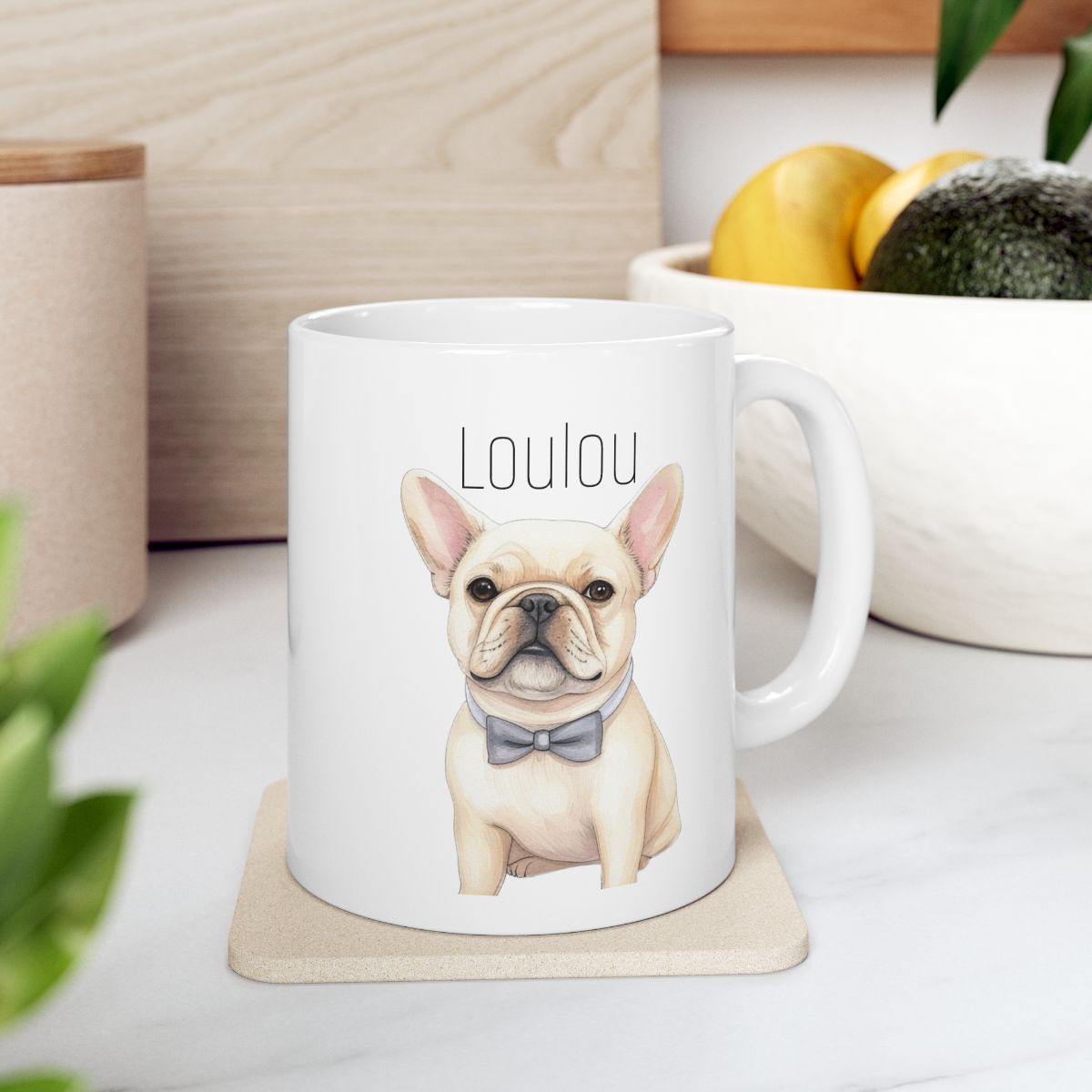 tasse bouledogue français à personnaliser cadeau bouledogue pour les dog mom texte personnalisé