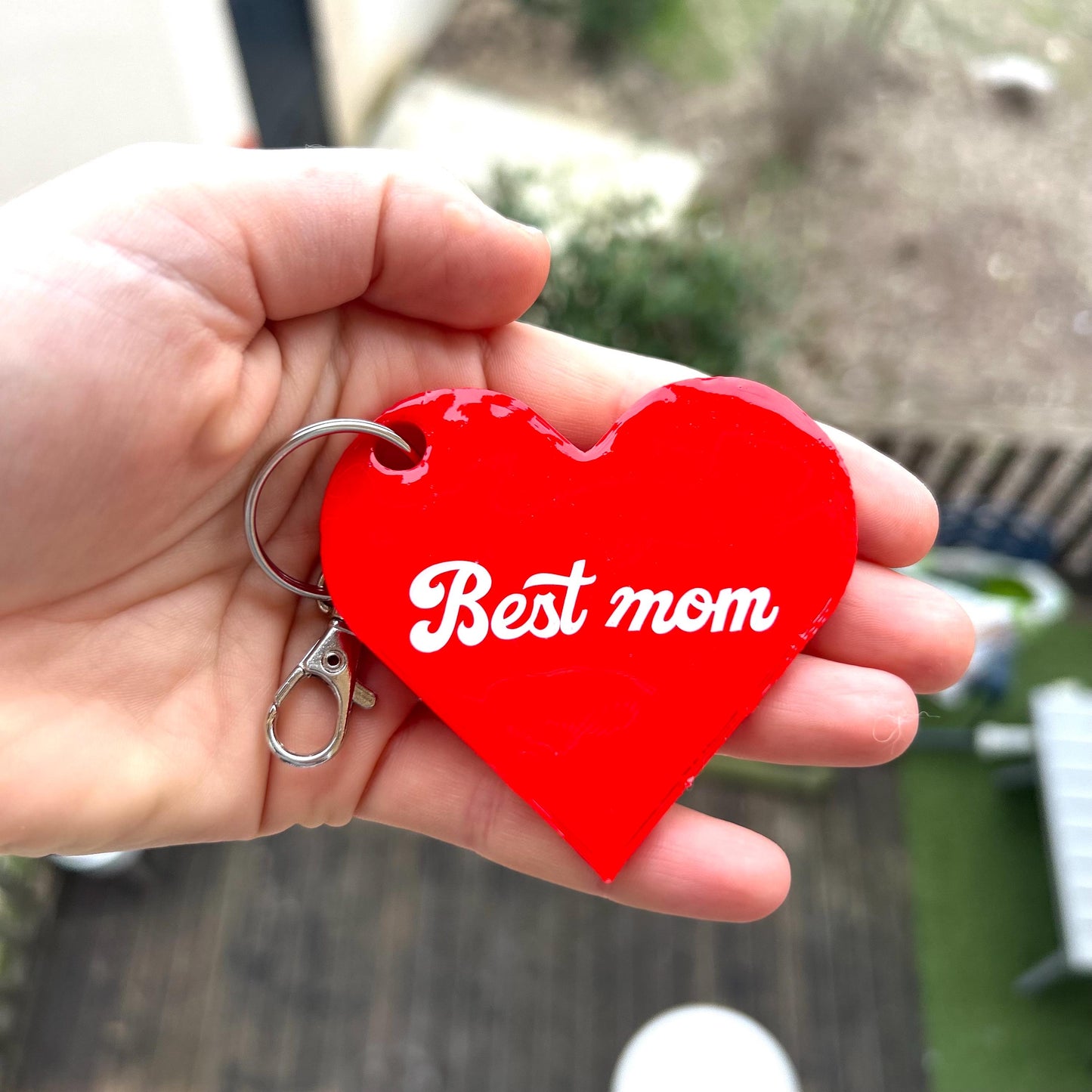 porte clé en forme de cœur avec message à personnaliser pour la fête des mères ou idée cadeau copine ou ami fêtes des grands mères original