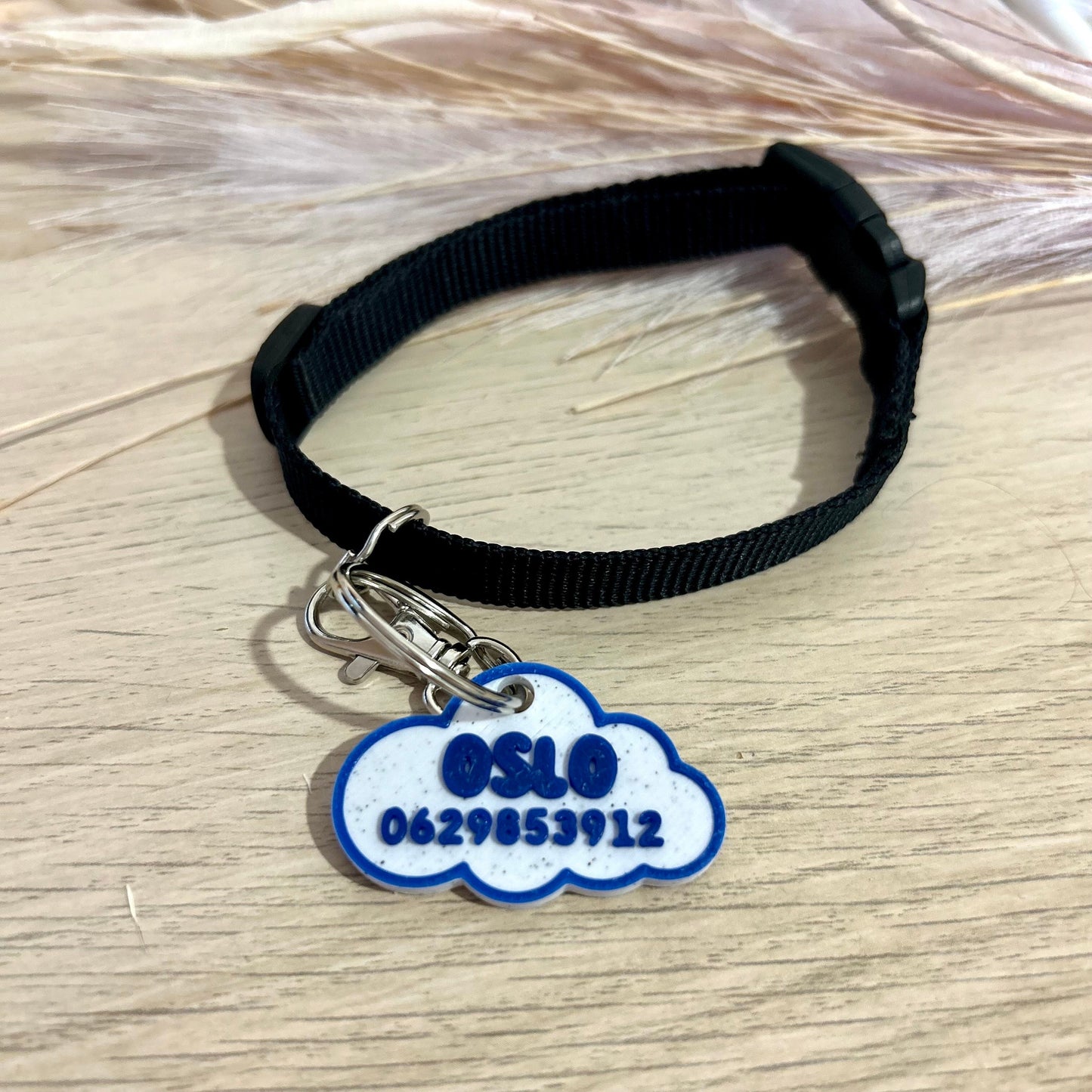 Médaille chien sans bruit nuage confortable pour chien, animaux, ou chats à personnaliser prénom  médaille d'identité avec choix de couleurs