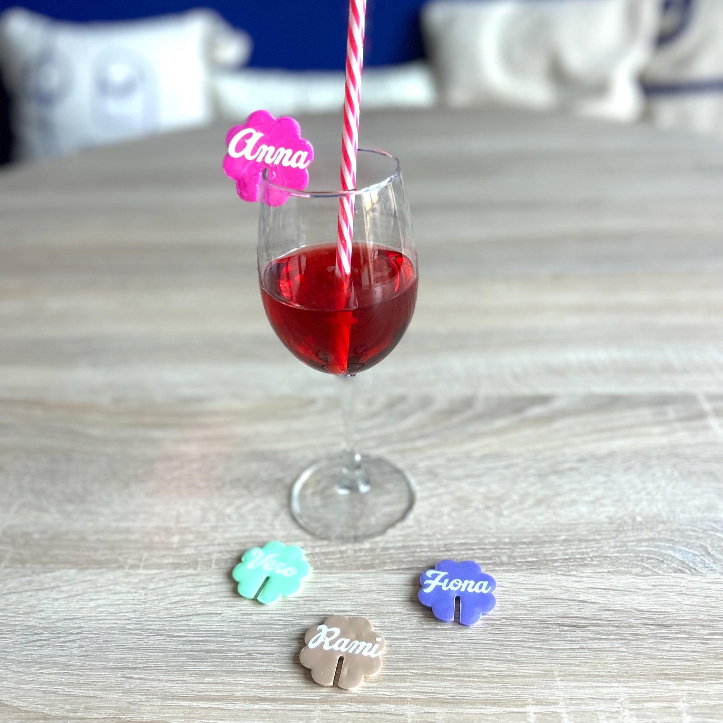 Identificateur prénom de verre avec personnalisé marque verre ou marque place pour mariage ou anniversaire grand choix de couleurs