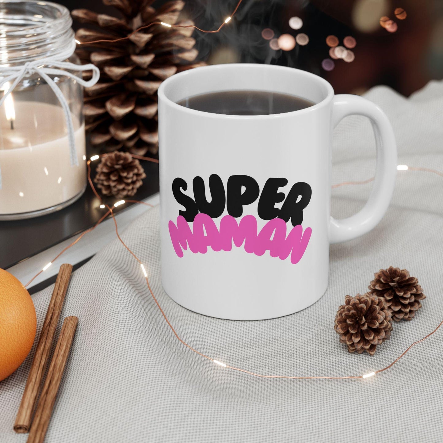 Tasse Super Maman – Cadeau personnalisé Fête des Mères