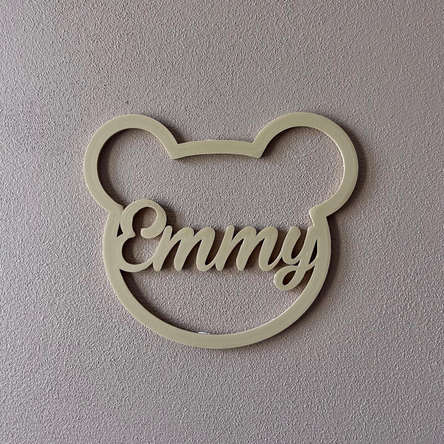 Déco Murale Prénom Bébé - Ours Personnalisé en 3D - Idée Cadeau Naissance, Baptême, Chambre Bébé