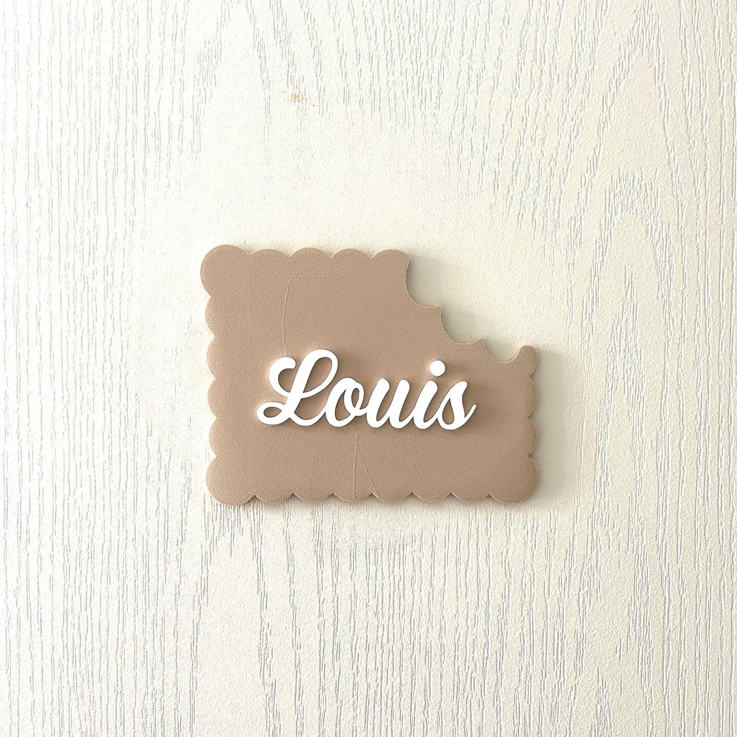 Prénom mural personnalisé pour chambre de bebe mignon en forme de biscuit avec prénom enseigne de porte pour chambre enfant petit lu