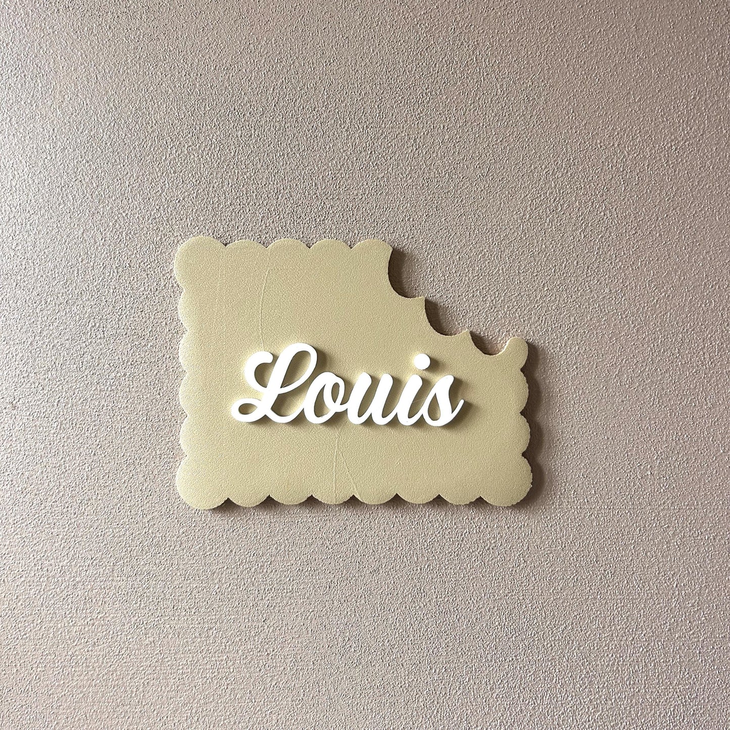 Prénom mural personnalisé pour chambre de bebe mignon en forme de biscuit avec prénom enseigne de porte pour chambre enfant petit lu