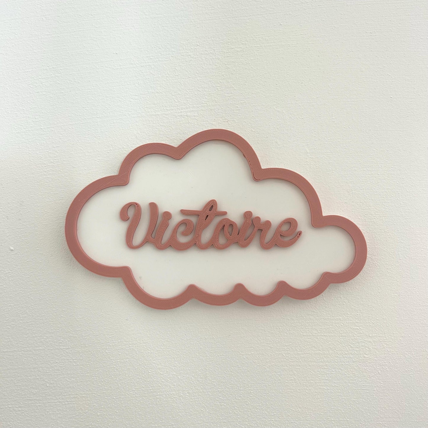 Plaque prénom personnalisée en forme de nuage – Décoration murale chambre bébé ou enfant