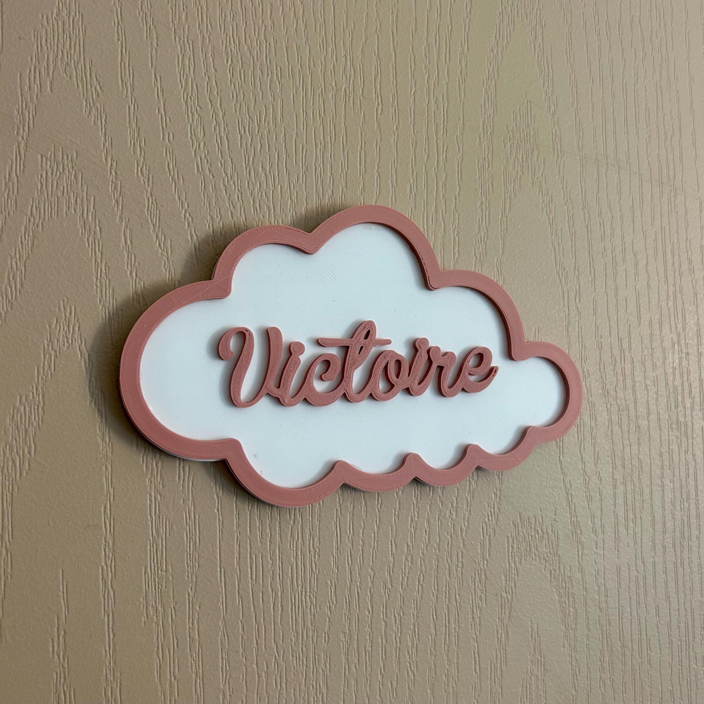 Plaque prénom personnalisée en forme de nuage – Décoration murale chambre bébé ou enfant