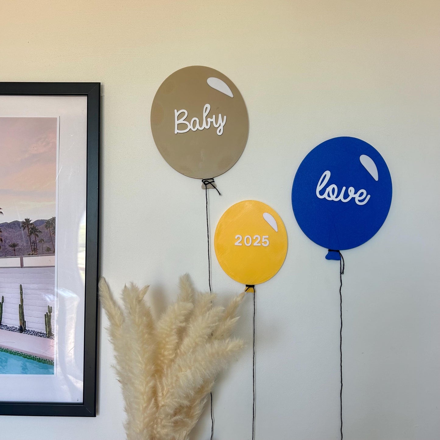 Ballon mural personnalisé en 3D – Décoration murale bébé, chambre enfant ou cadeau naissance – Mot ou prénom au choix – Plusieurs couleurs