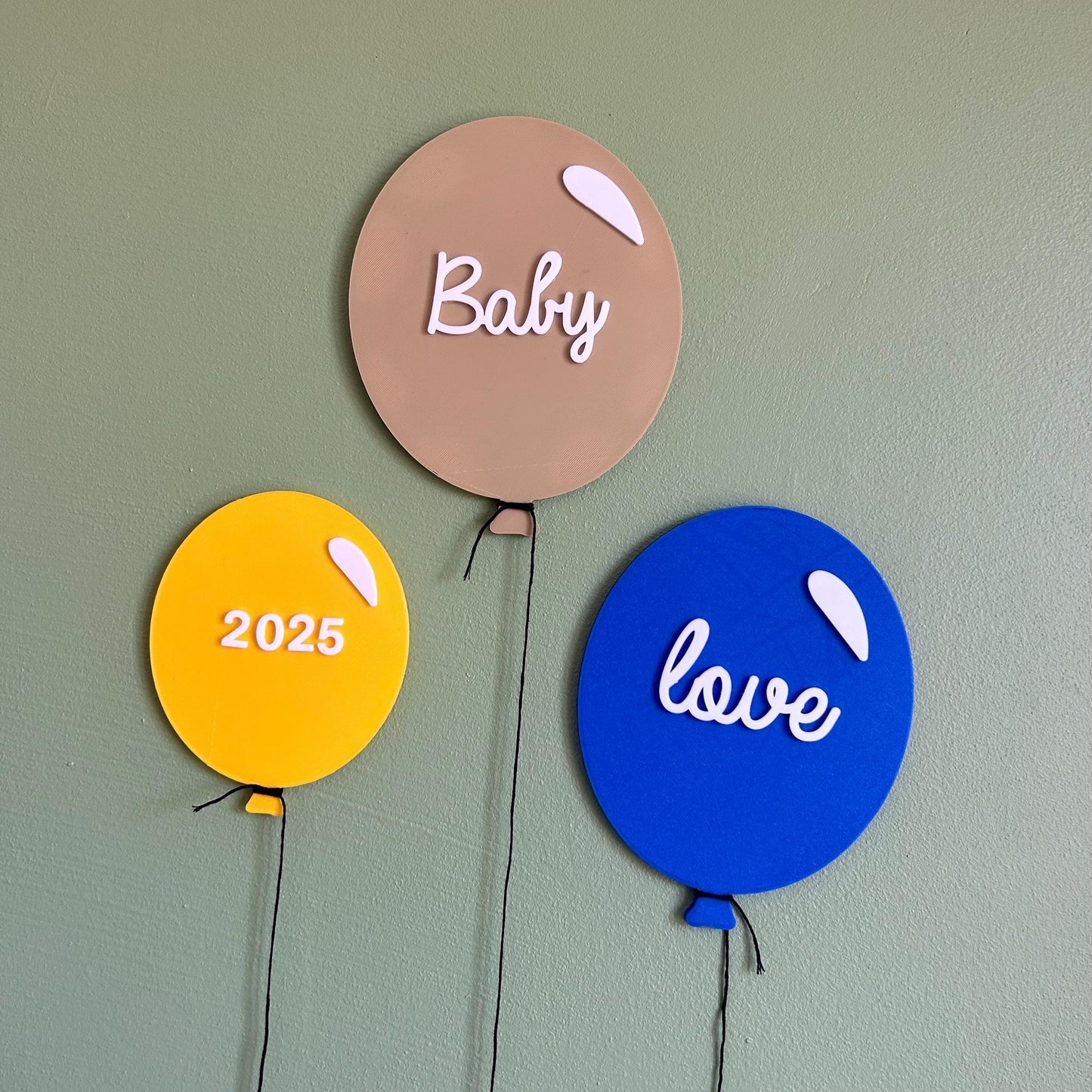Ballon mural personnalisé en 3D – Décoration murale bébé, chambre enfant ou cadeau naissance – Mot ou prénom au choix – Plusieurs couleurs