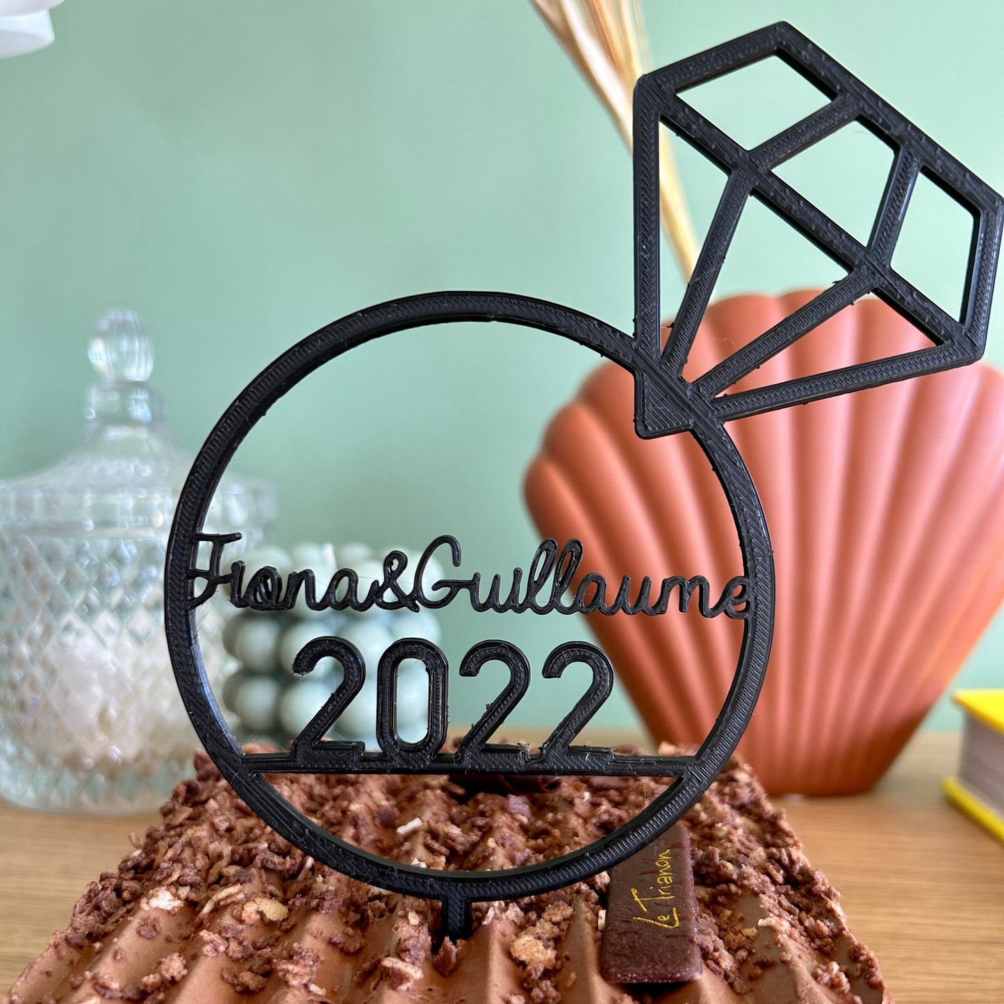 Cake Topper Personnalisé pour Mariage – Décoration de Gâteau Unique