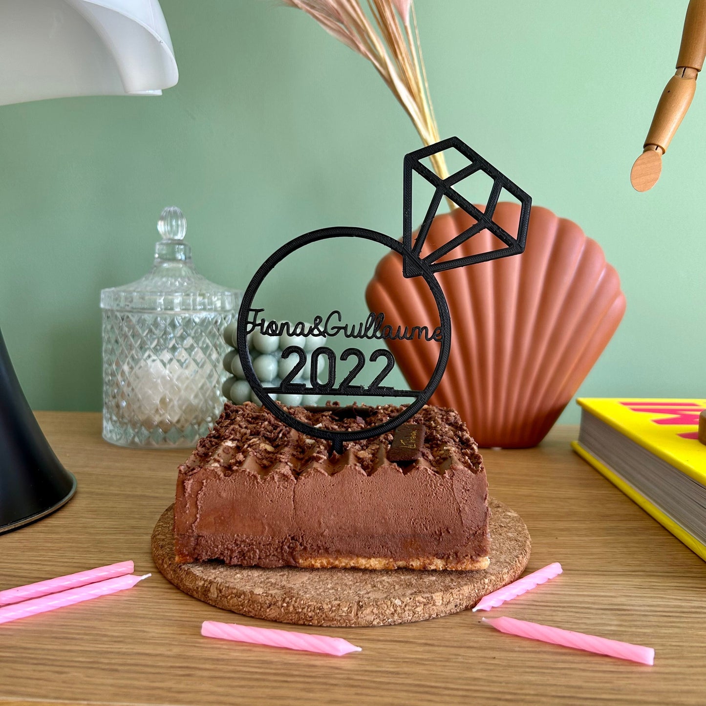 Cake Topper Personnalisé pour Mariage – Décoration de Gâteau Unique