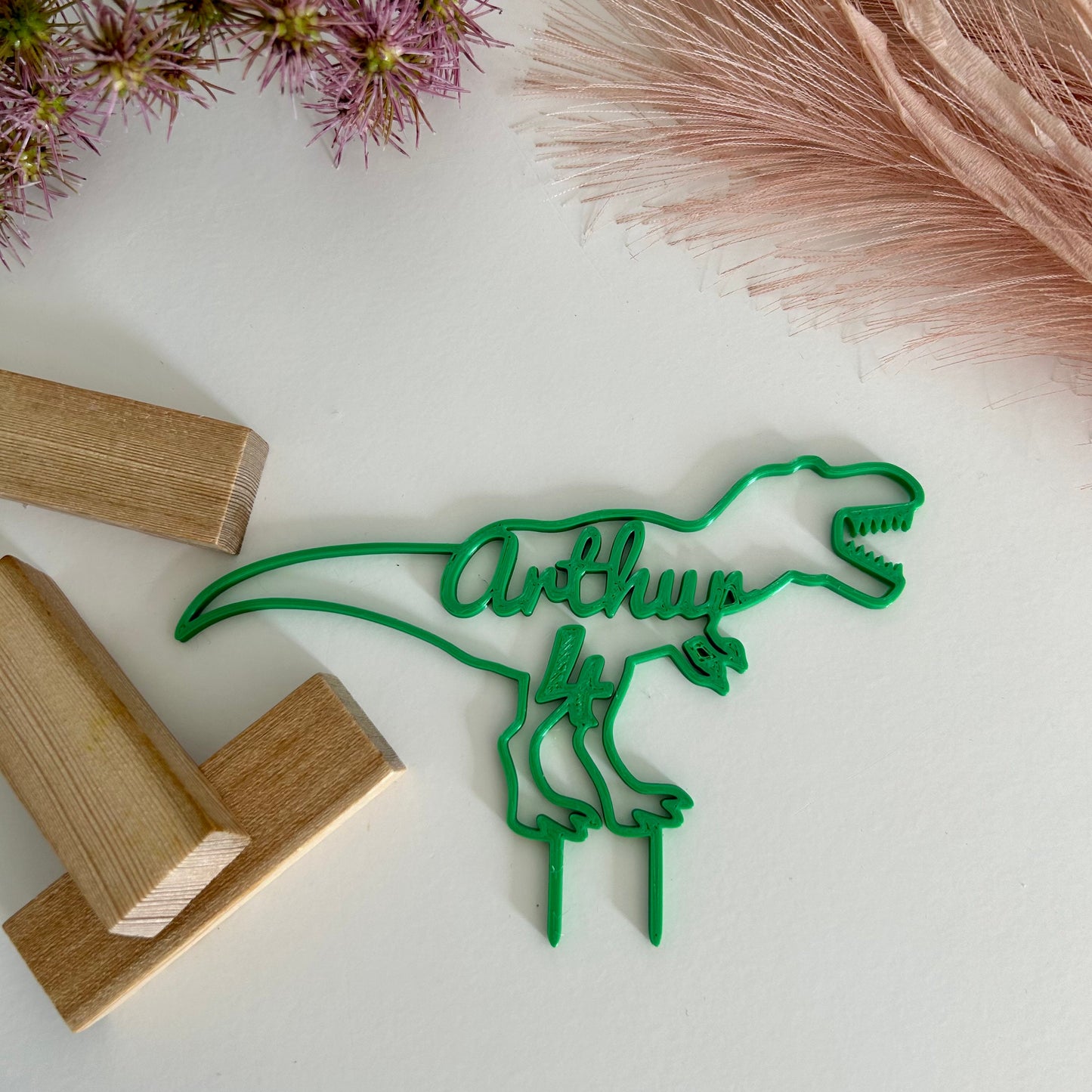 Cake Topper Thème Dinosaure – Personnalisable pour Enfants